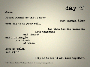 day 25 The Prayer Manifesto for Moms 2014 Dalene Reyburn